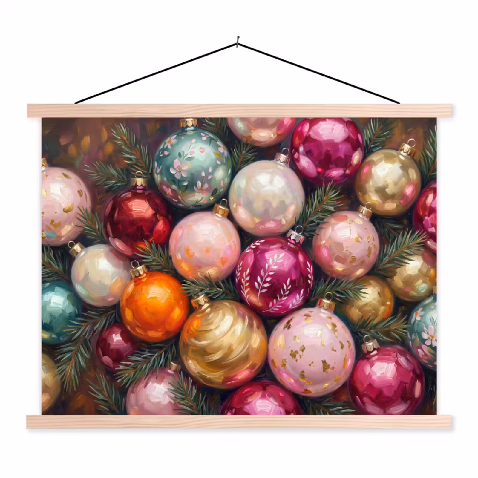 Schoolplaat - Kerstballen - Kleurrijk - Feest — 1
