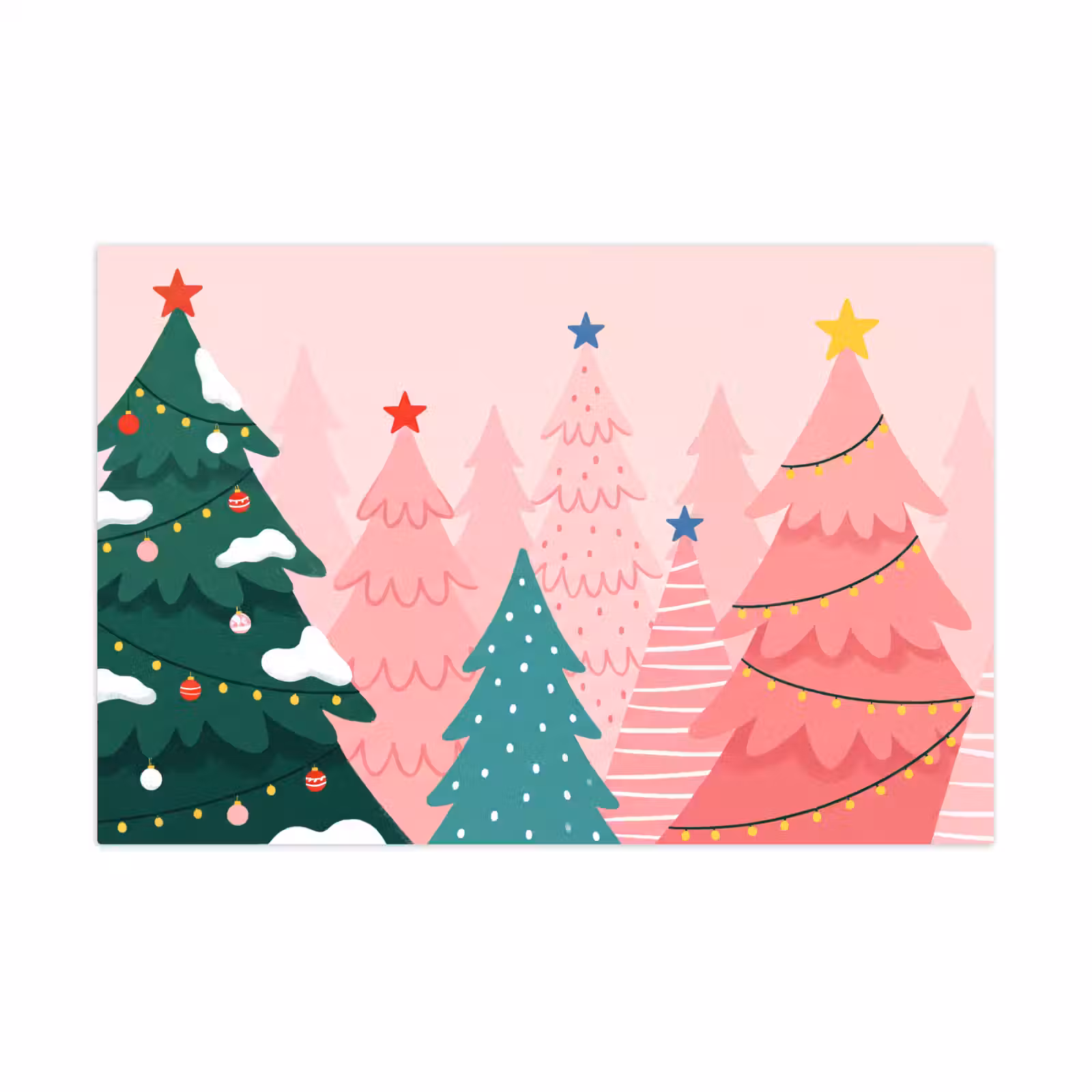 Speelkleed - Kerstbomen - Illustratie - Roze — 1