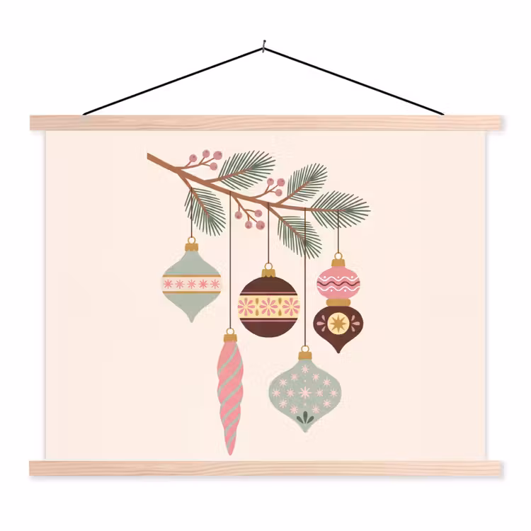 Schoolplaat - Kerst - Ornamenten - Tak — 1
