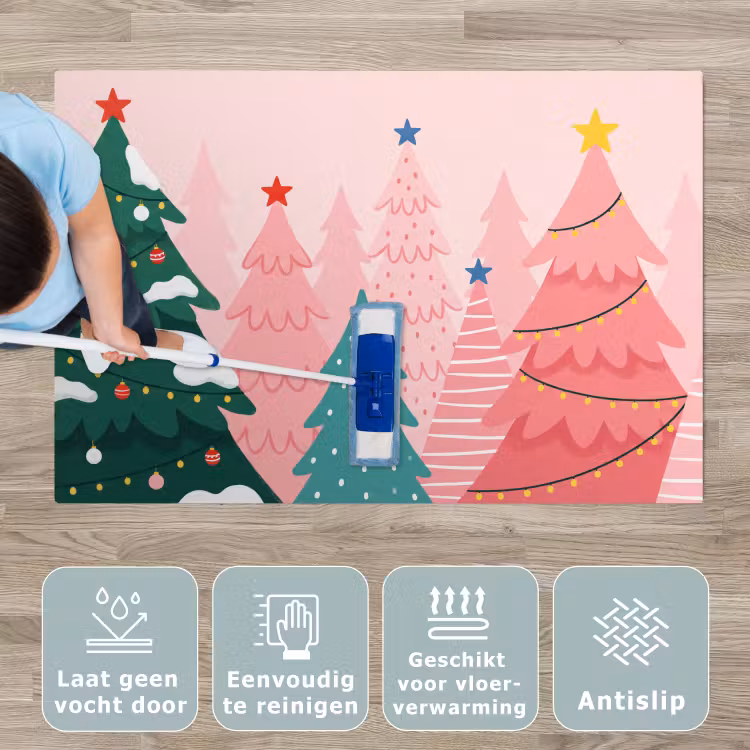 Speelkleed - Kerstbomen - Illustratie - Roze — 4
