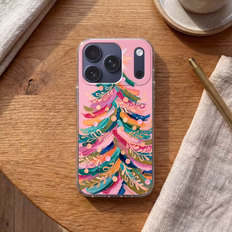 Telefoonhoesje - Kerstboom - Abstract - Kleurrijk — 2