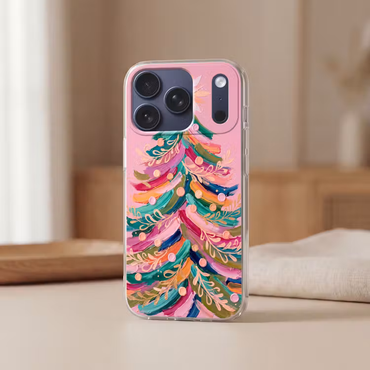 Telefoonhoesje - Kerstboom - Abstract - Kleurrijk — 3