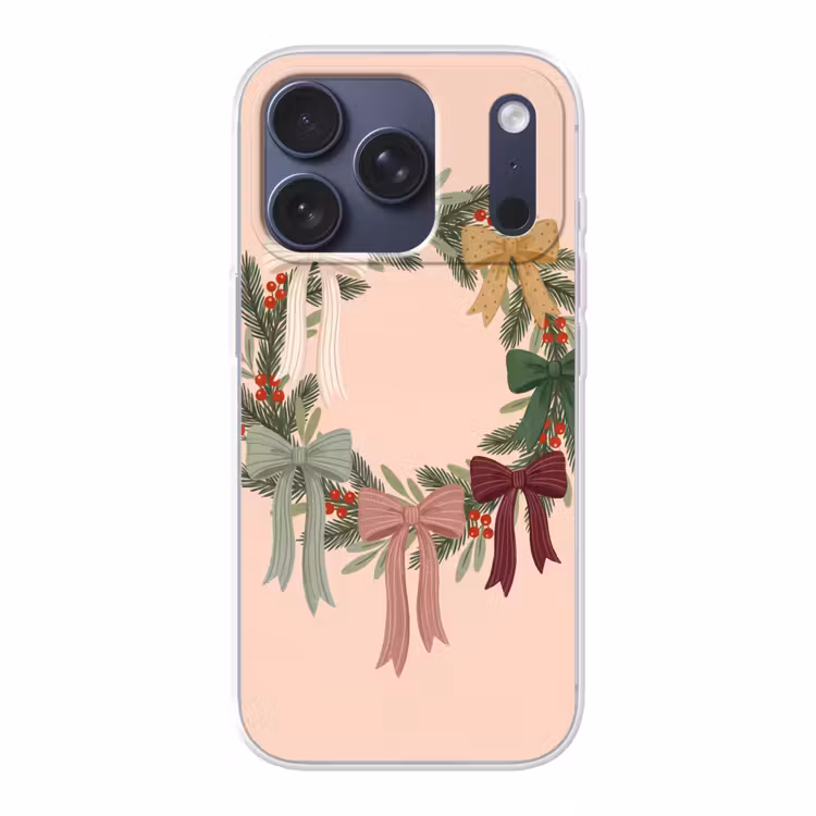 Telefoonhoesje - Kerstkrans - Strikken - Kerst — 1