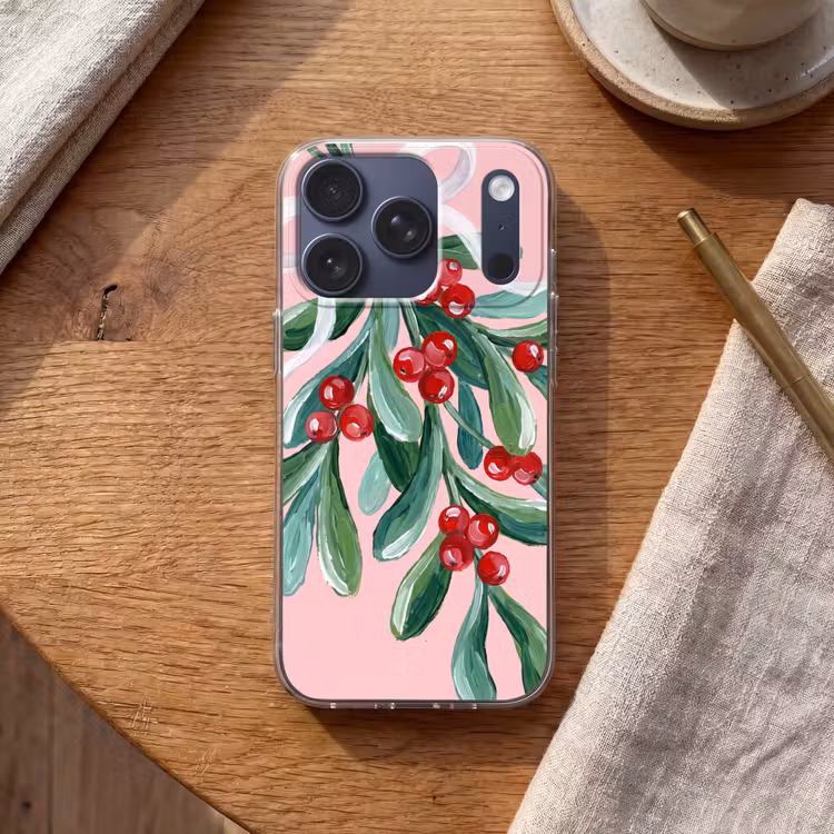Telefoonhoesje - Plant - Kerst - Roze — 2