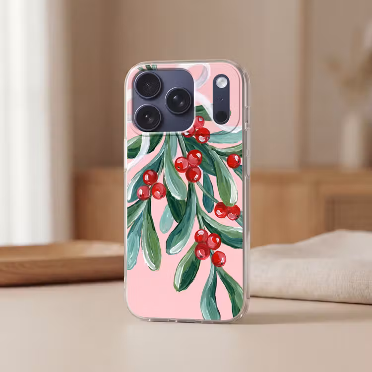Telefoonhoesje - Plant - Kerst - Roze — 3