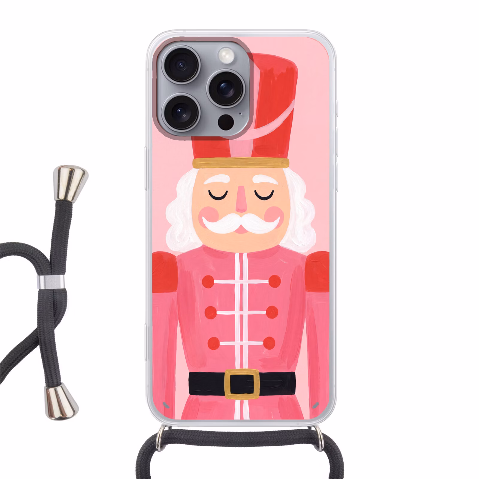 Telefoonhoesje met koord - Notenkraker roze illustratie — 1