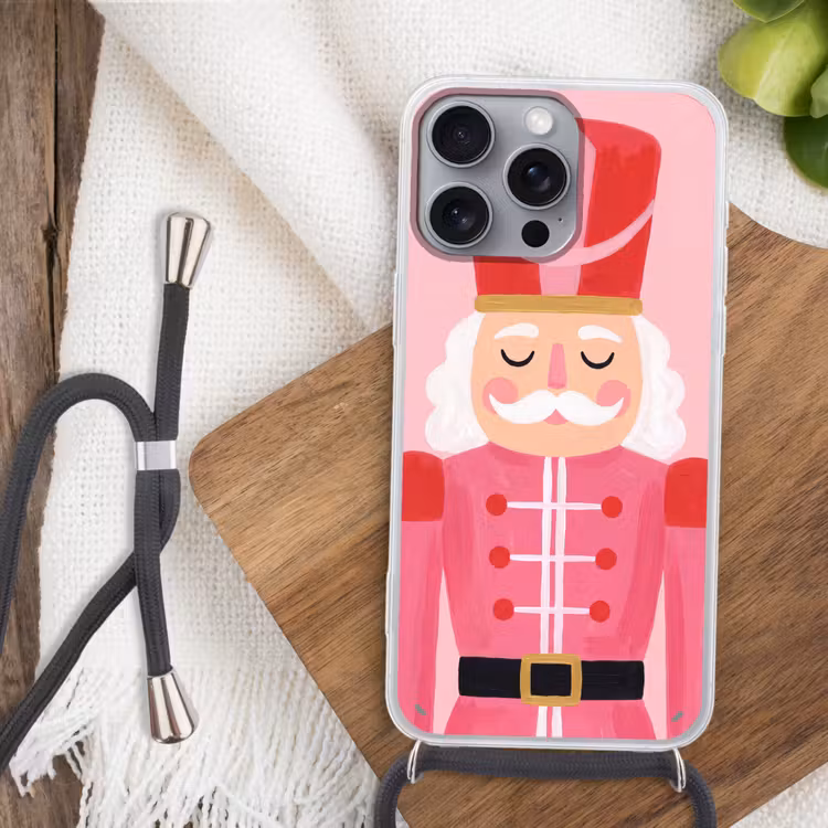 Telefoonhoesje met koord - Notenkraker roze illustratie — 3