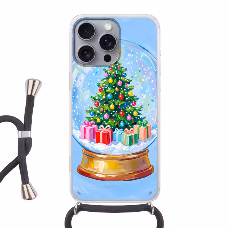Telefoonhoesje met koord - Sneeuwbol - Kerst - Cadeaus — 1