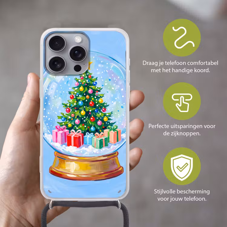 Telefoonhoesje met koord - Sneeuwbol - Kerst - Cadeaus — 4