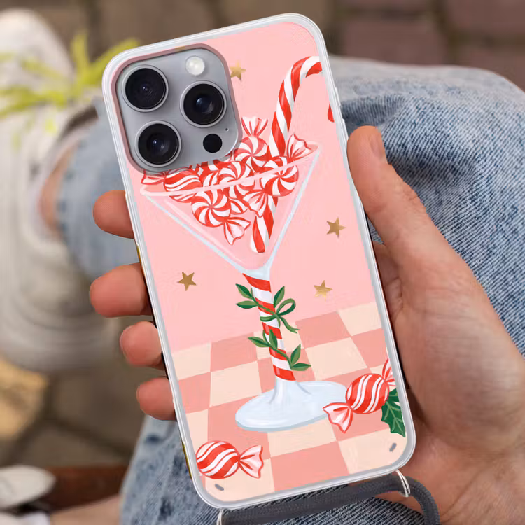 Telefoonhoesje met koord - Snoep - Glas - Roze — 2