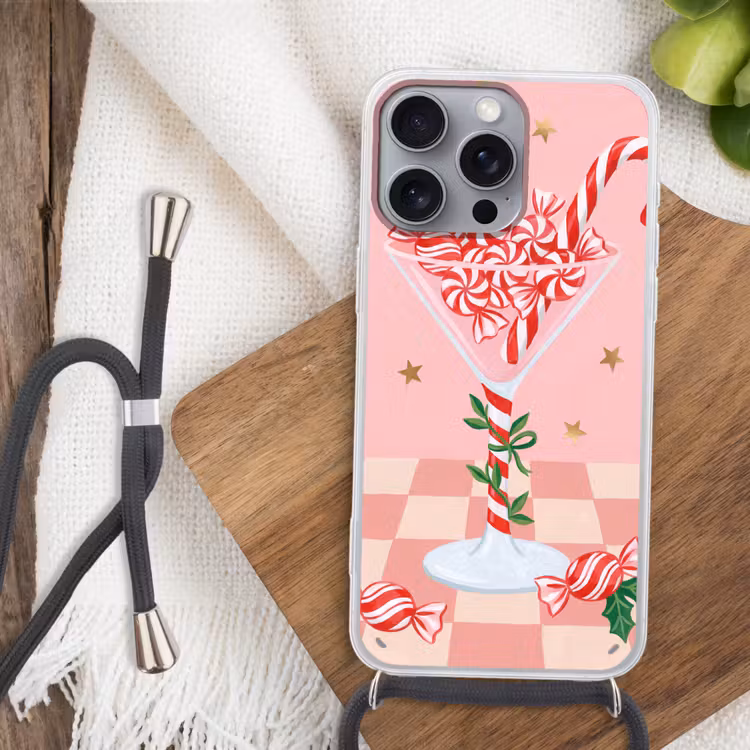 Telefoonhoesje met koord - Snoep - Glas - Roze — 3