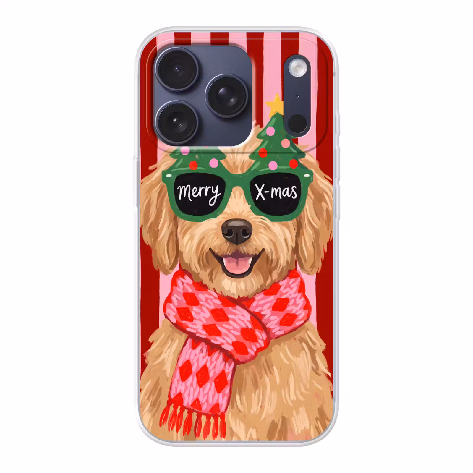 Telefoonhoesje - Hond - Kerst - Rood — 1