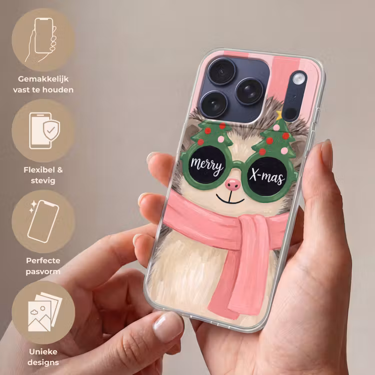 Telefoonhoesje - Egel - Kerst - Illustratie — 4