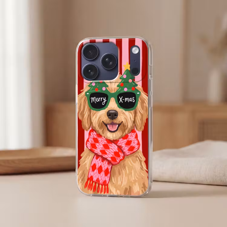 Telefoonhoesje - Hond - Kerst - Rood — 3