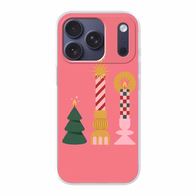 Telefoonhoesje - Kaarsen - Feest - Roze — 1