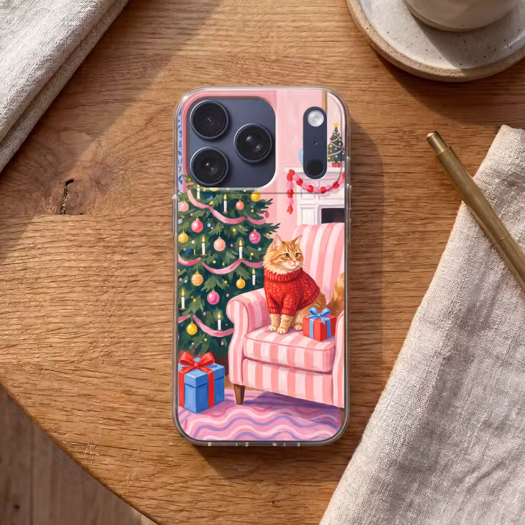 Telefoonhoesje - Kat - Kerst - Interieur — 2