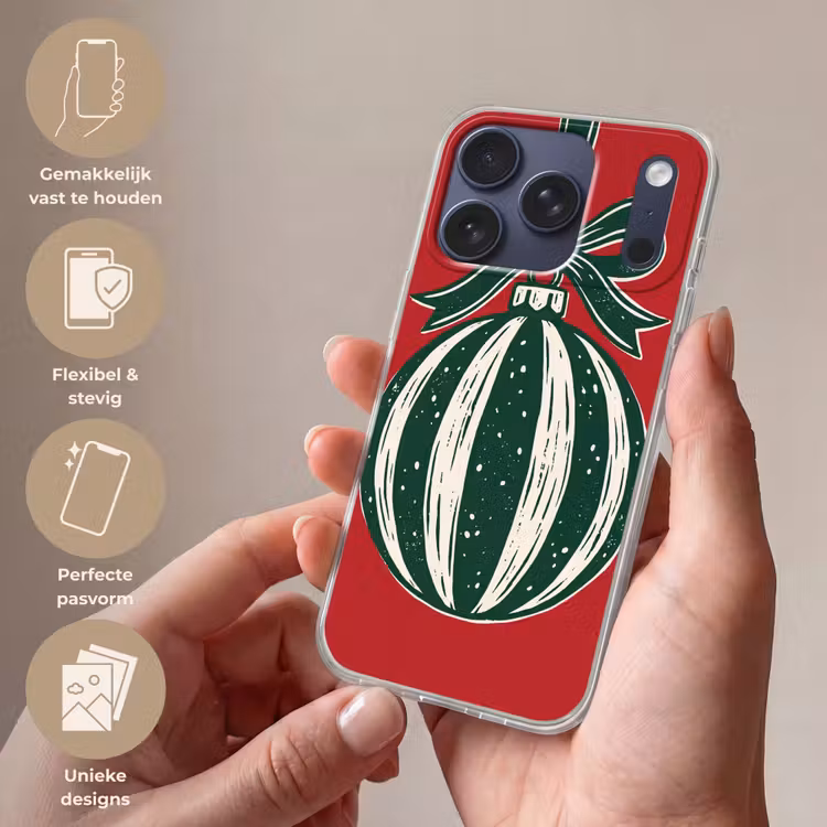 Telefoonhoesje - Kerstbal - Kerst - Rood — 4