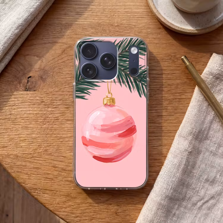 Telefoonhoesje - Kerstbal - Roze - Kerst — 2