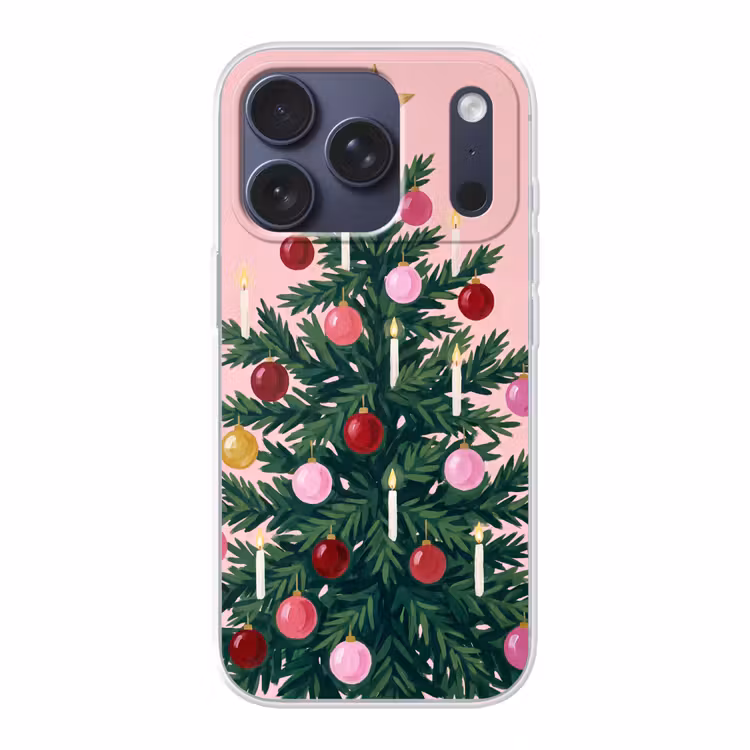 Telefoonhoesje - Kerstboom - Kerst - Roze — 1