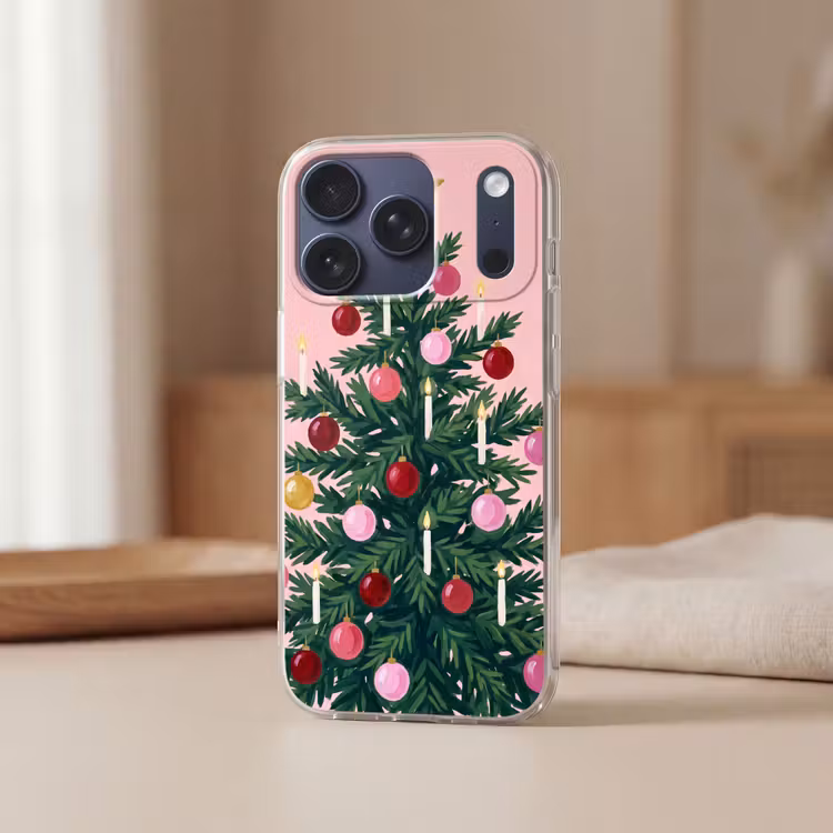 Telefoonhoesje - Kerstboom - Kerst - Roze — 3