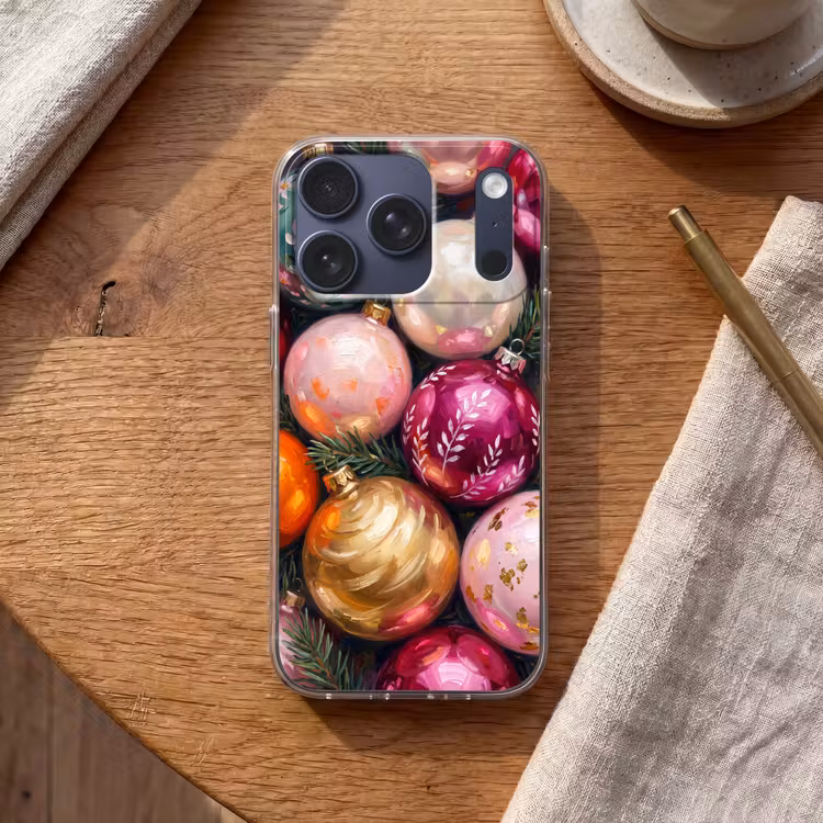 Telefoonhoesje - Kerstballen - Kleurrijk - Feest — 2