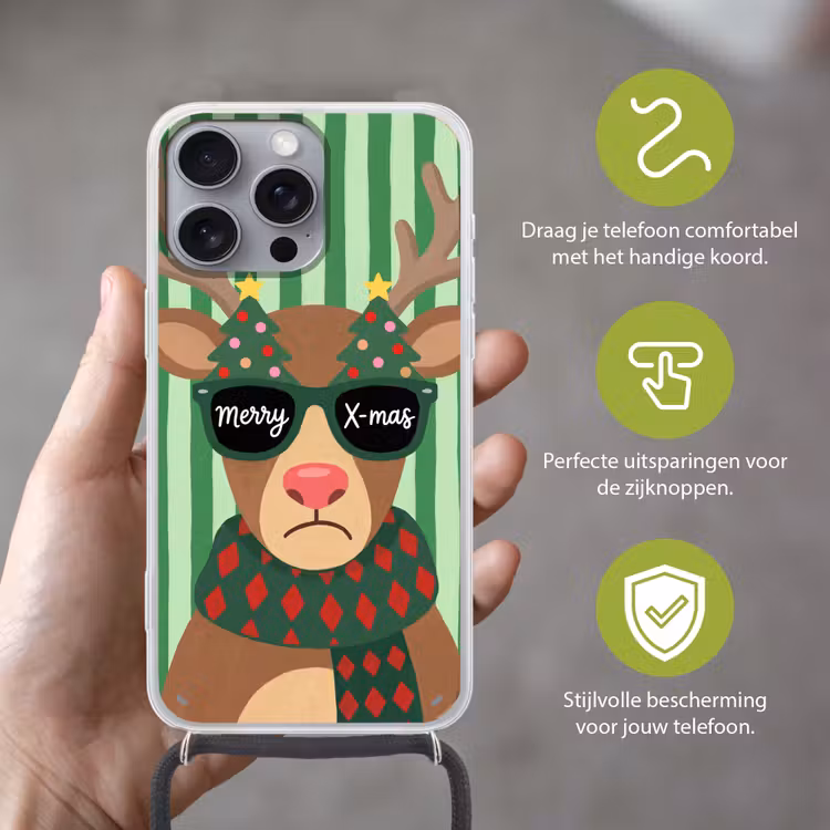 Telefoonhoesje met koord - Rendier - Kerst - Illustratie — 4
