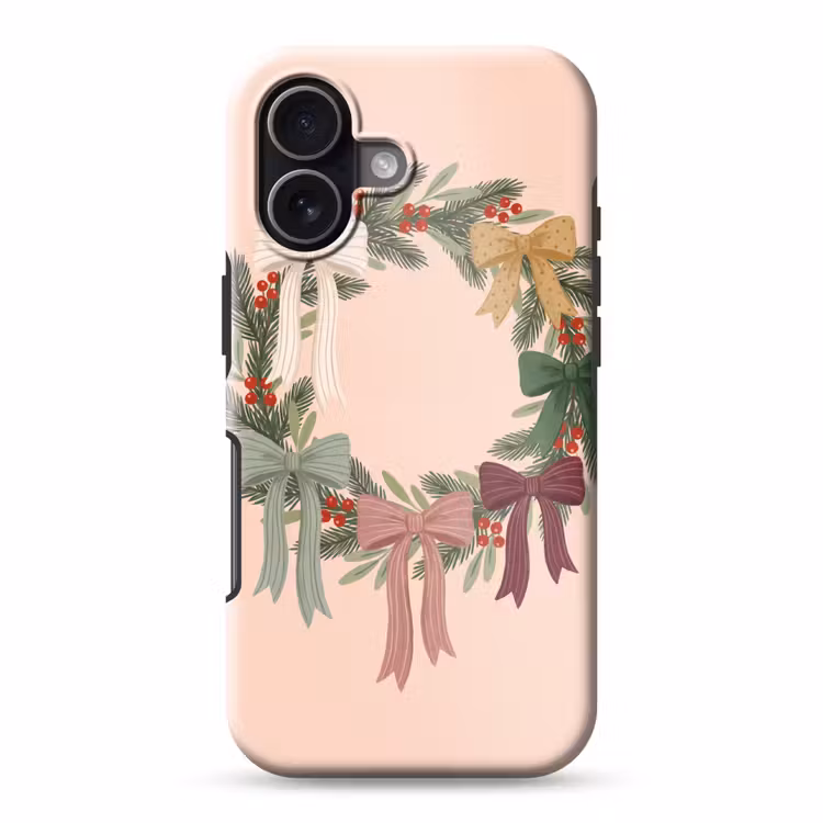 Telefoonhoesje Toughcase - Kerstkrans - Strikken - Kerst — 1