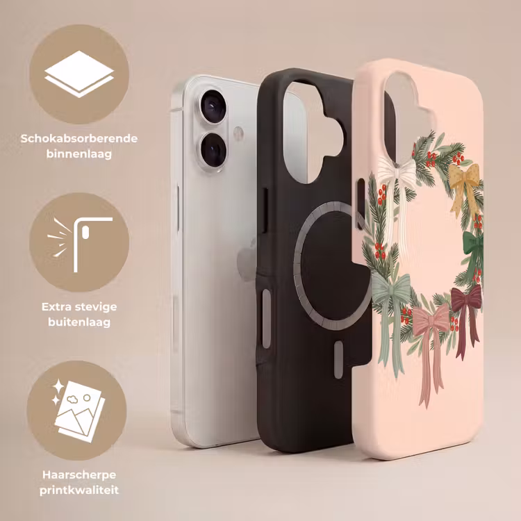 Telefoonhoesje Toughcase - Kerstkrans - Strikken - Kerst — 3