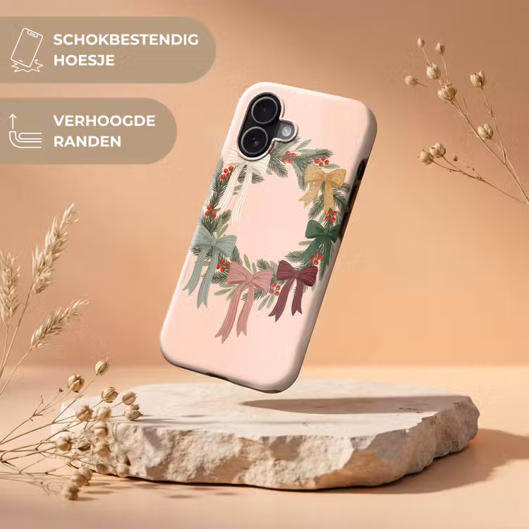 Telefoonhoesje Toughcase - Kerstkrans - Strikken - Kerst — 5