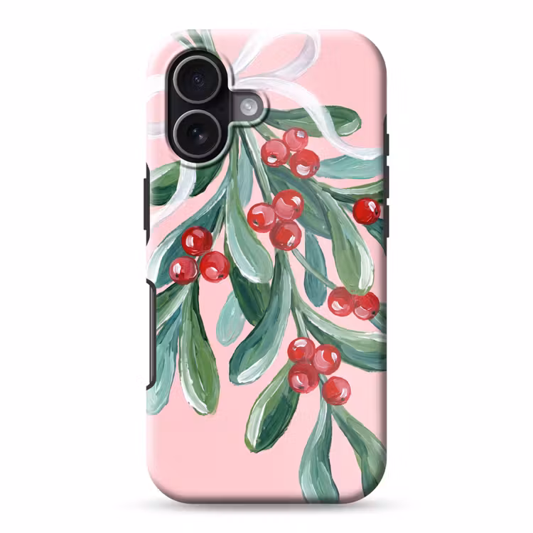 Telefoonhoesje Toughcase - Plant - Kerst - Roze — 1