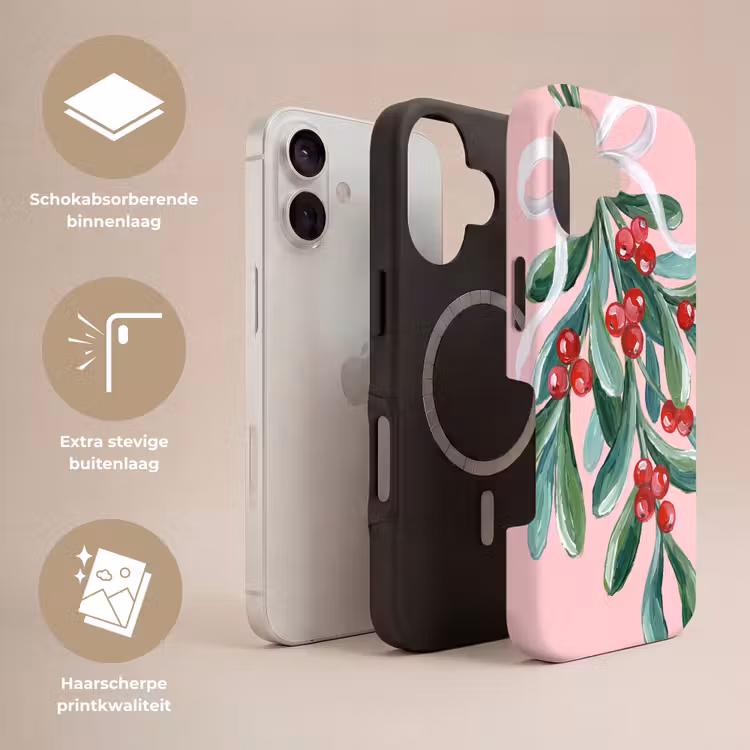 Telefoonhoesje Toughcase - Plant - Kerst - Roze — 3