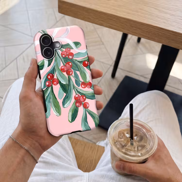 Telefoonhoesje Toughcase - Plant - Kerst - Roze — 4