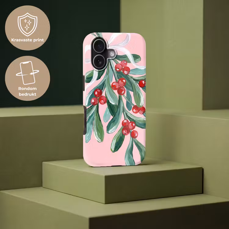 Telefoonhoesje Toughcase - Plant - Kerst - Roze — 7