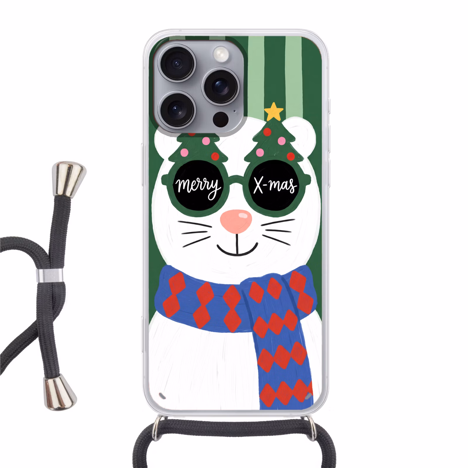 Telefoonhoesje met koord - Dier - Winter - Cartoon — 1