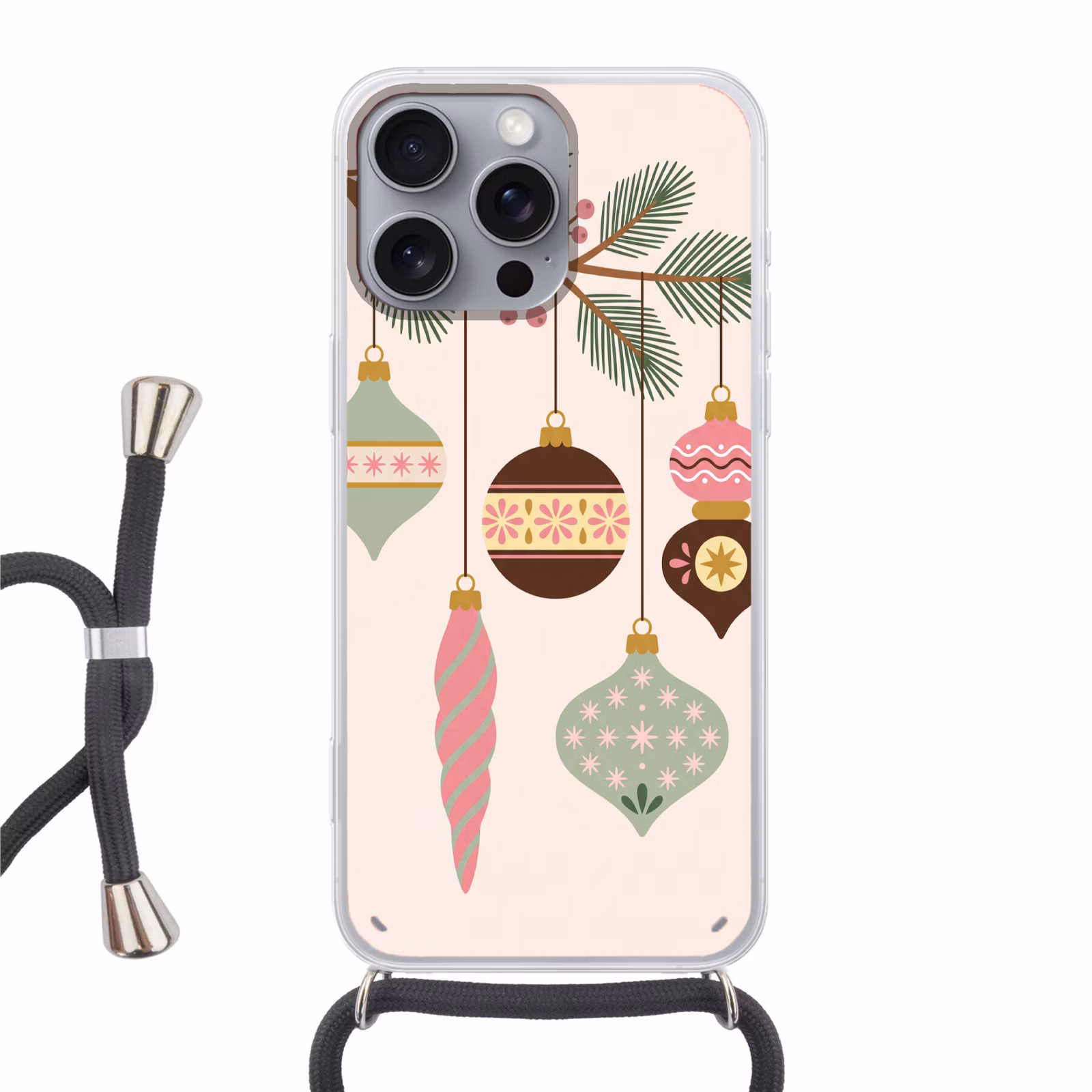 Telefoonhoesje met koord - Kerst - Ornamenten - Tak — 1