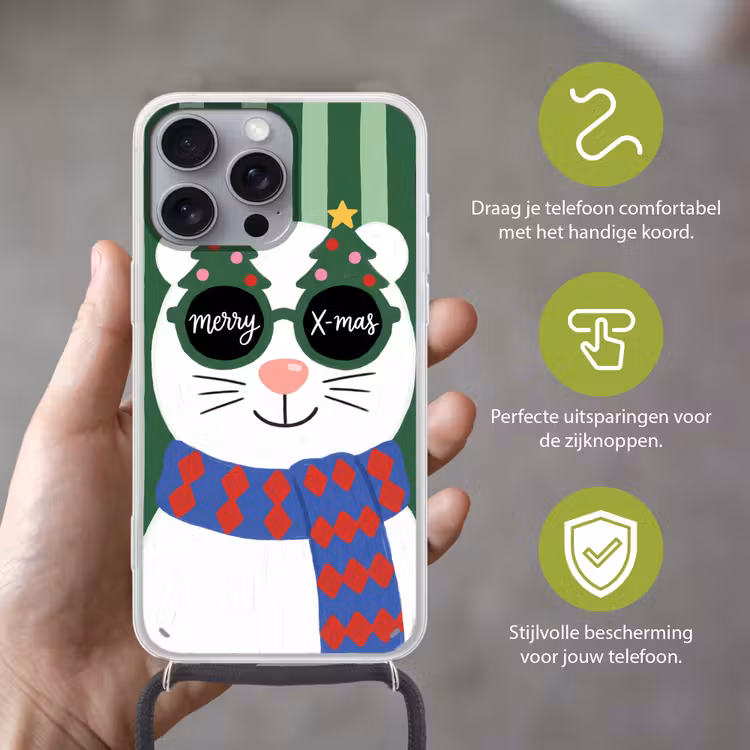 Telefoonhoesje met koord - Dier - Winter - Cartoon — 4