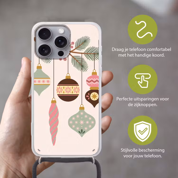 Telefoonhoesje met koord - Kerst - Ornamenten - Tak — 4