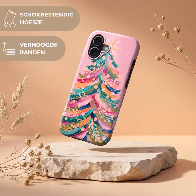 Telefoonhoesje Toughcase - Kerstboom - Abstract - Kleurrijk — 5