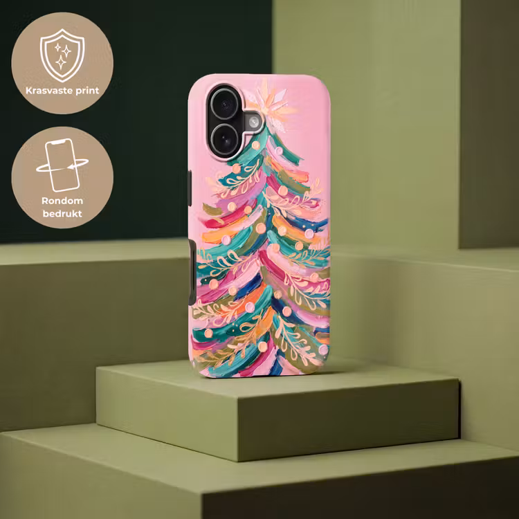 Telefoonhoesje Toughcase - Kerstboom - Abstract - Kleurrijk — 7