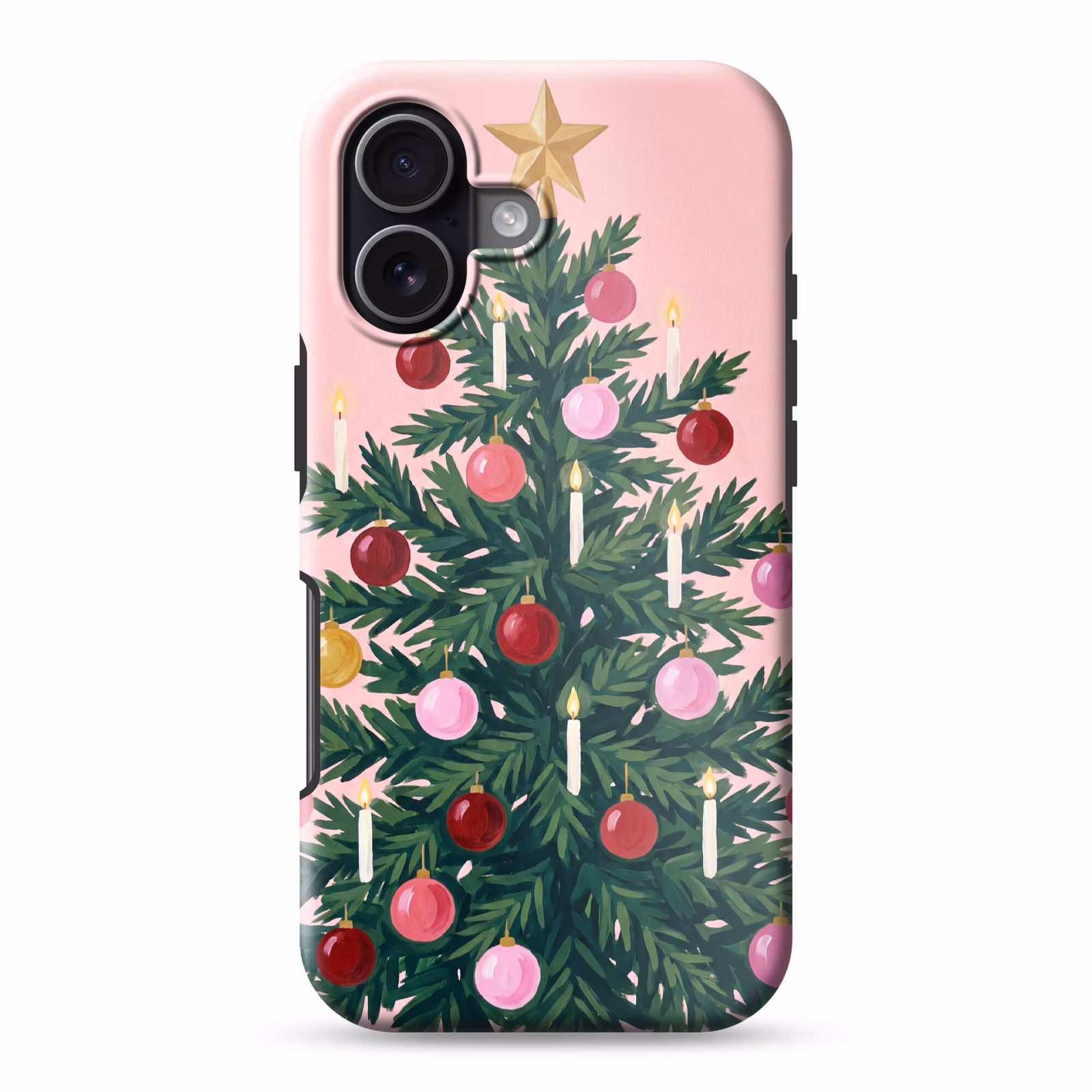 Telefoonhoesje Toughcase - Kerstboom - Kerst - Roze — 1
