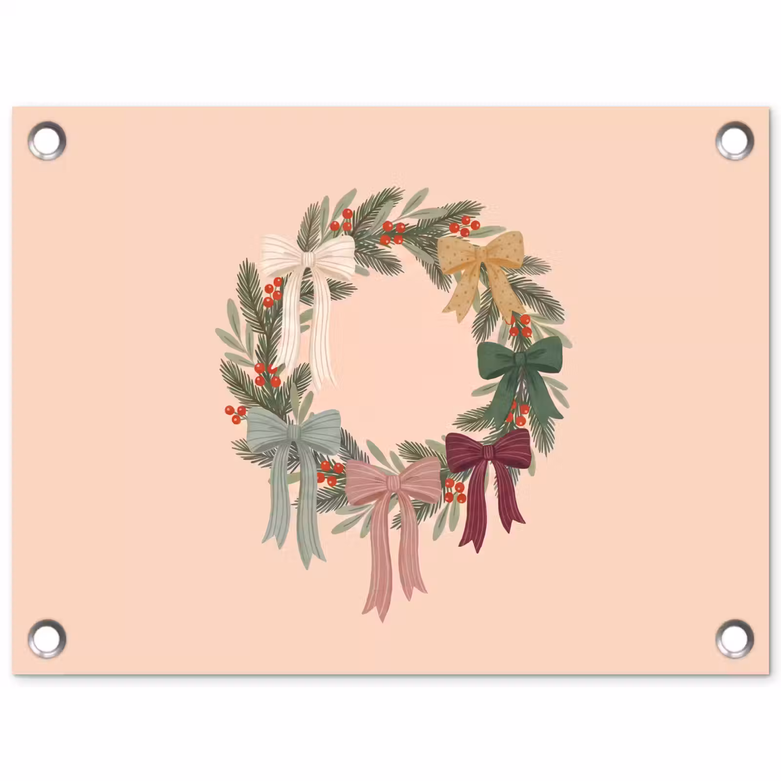 Tuinposter - Kerstkrans - Strikken - Kerst — 1