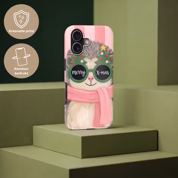 Telefoonhoesje Toughcase - Egel - Kerst - Illustratie — 7