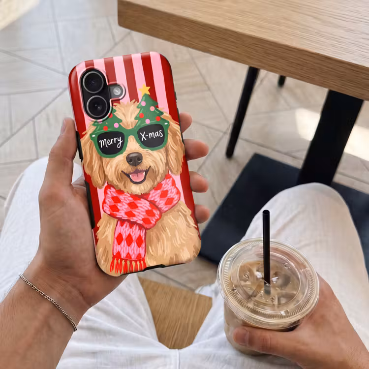 Telefoonhoesje Toughcase - Hond - Kerst - Rood — 4