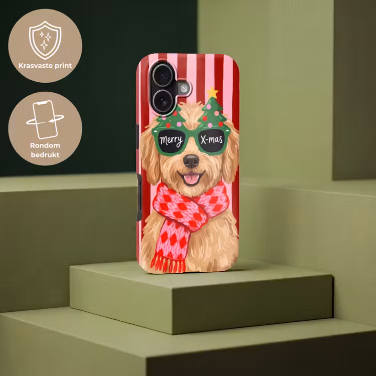 Telefoonhoesje Toughcase - Hond - Kerst - Rood — 7