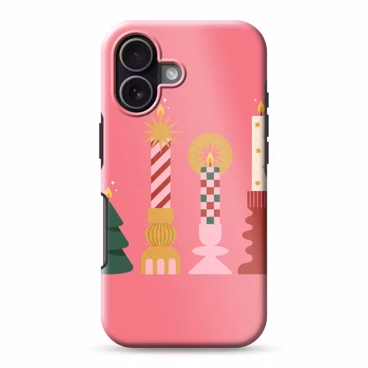 Telefoonhoesje Toughcase - Kaarsen - Feest - Roze — 1