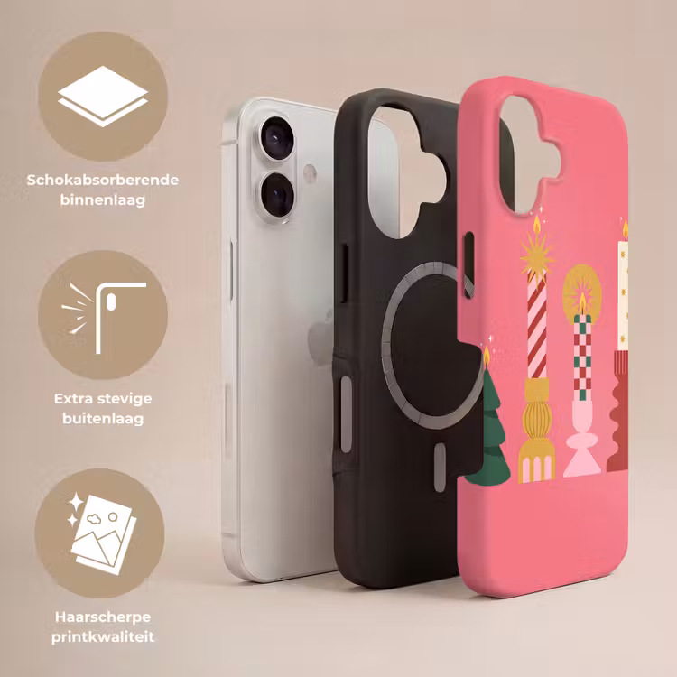 Telefoonhoesje Toughcase - Kaarsen - Feest - Roze — 3