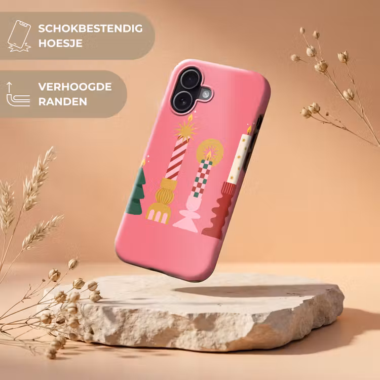 Telefoonhoesje Toughcase - Kaarsen - Feest - Roze — 5