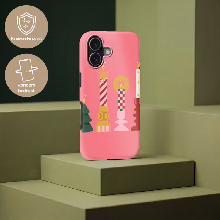 Telefoonhoesje Toughcase - Kaarsen - Feest - Roze — 7