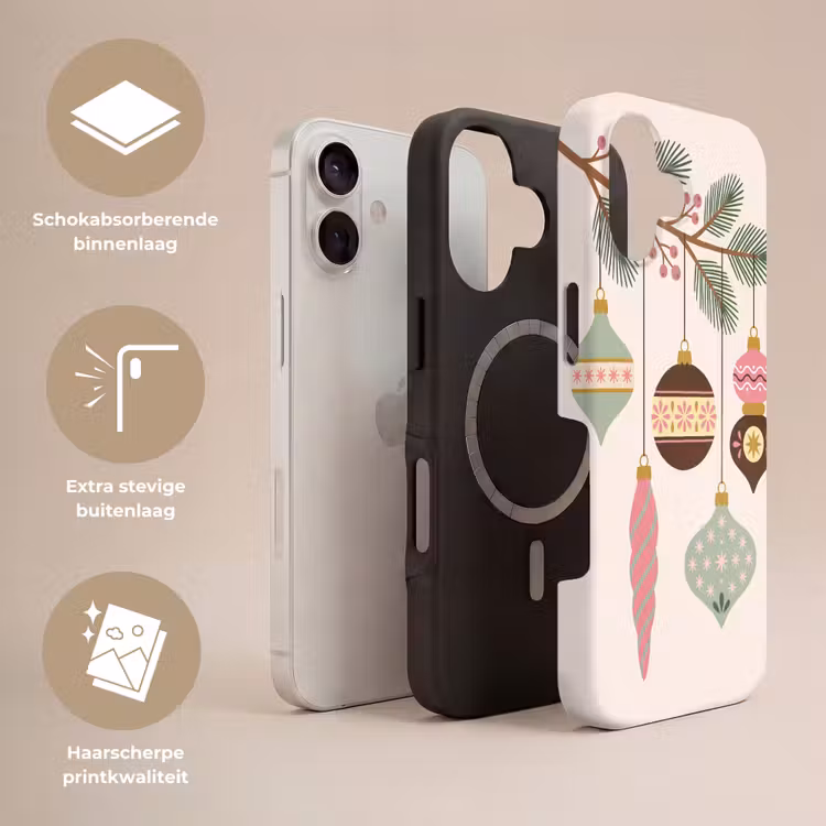 Telefoonhoesje Toughcase - Kerst - Ornamenten - Tak — 3