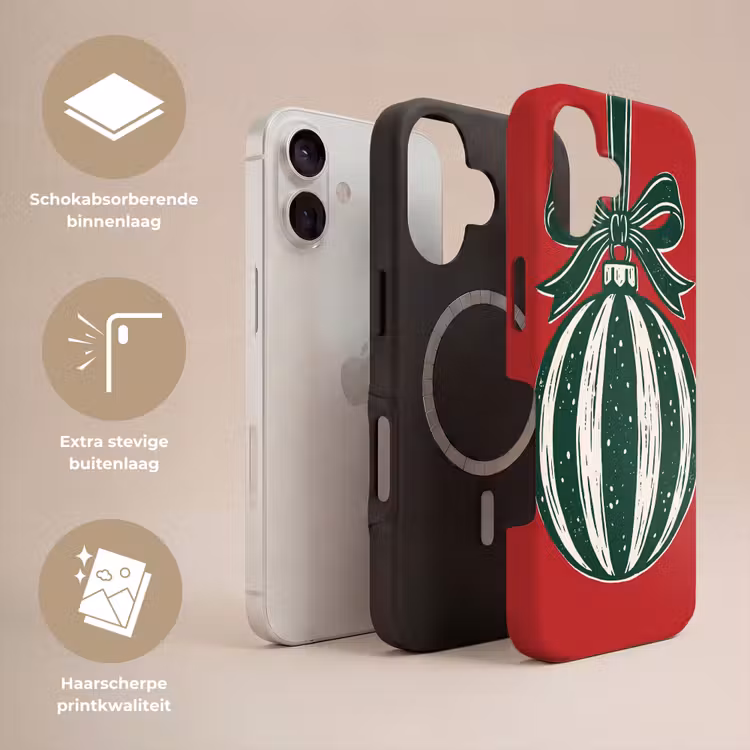 Telefoonhoesje Toughcase - Kerstbal - Kerst - Rood — 3